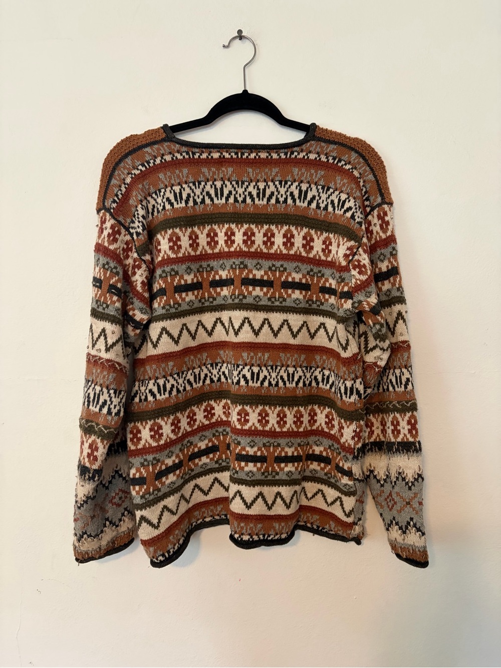 Hand-Knit Cozy Fair Isle Knit Sweater - Picture 2 of 4
